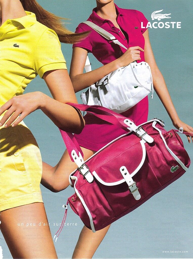 Publicité Lacoste - Un peu d'air sur terre - Femmes - Sacs - Agence BETC - 2008