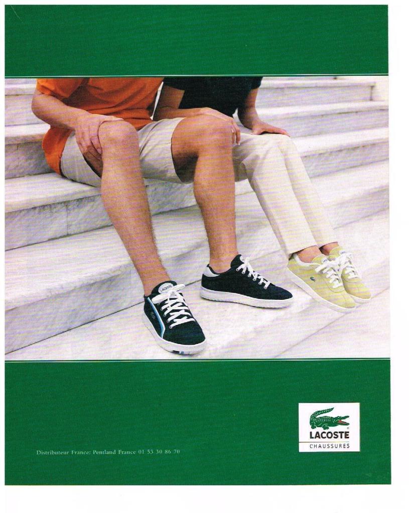 Publicité Lacoste - Chaussures - Homme et femme - escalier - 1998