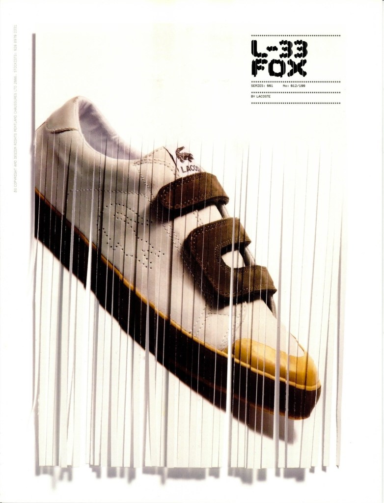 Publicité Lacoste - Chaussures - Revan - L-33 Fox - Magazines anglais - Dazed - 2006