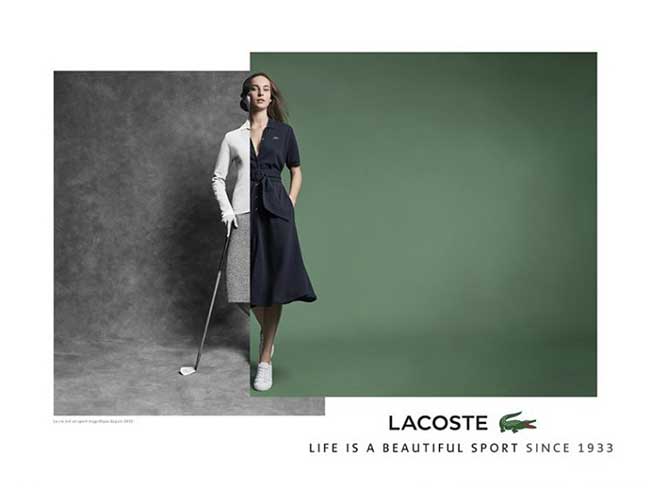 Publicité Lacoste - Life is a beautiful sport since 1933- Agence BETC - Femme - Golf - 2017