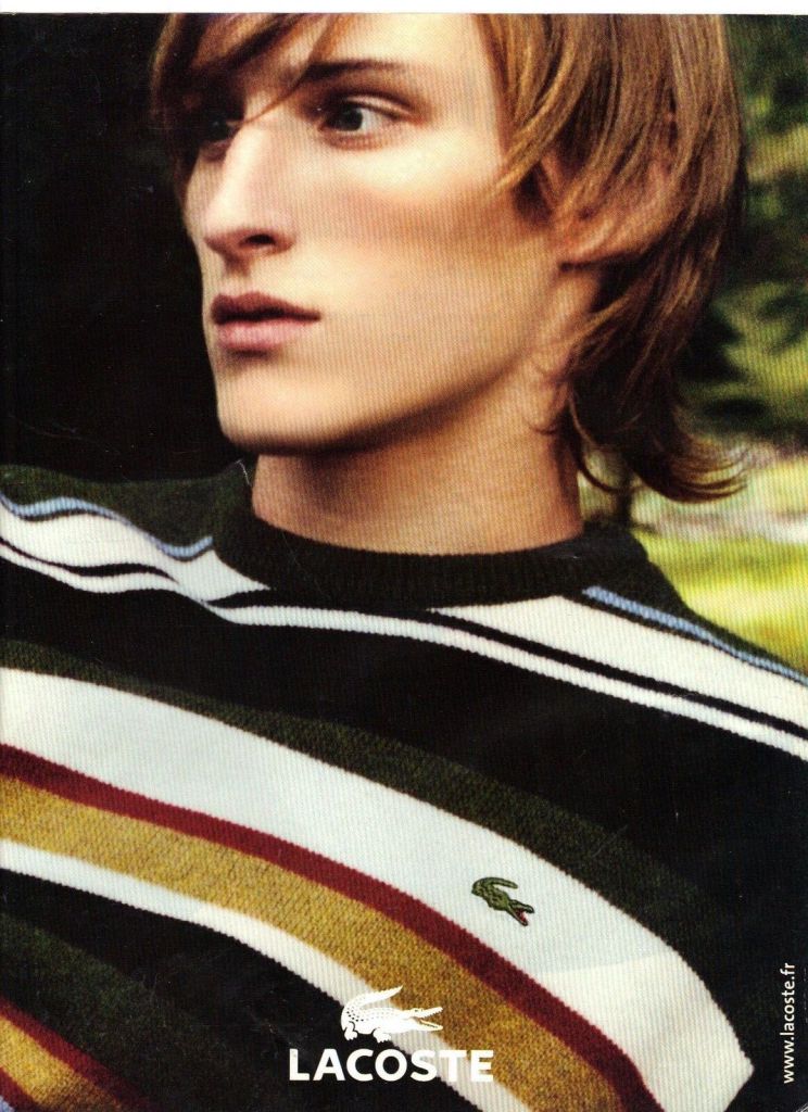 Publicité Lacoste - Pull multicolore -Homme - 2003