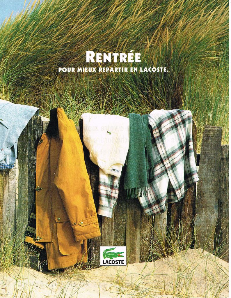 Publiicité Lacoste - Rentrée - Vêtements palissade - 1994