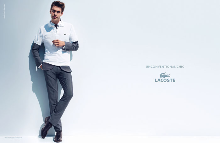 Publicité Lacoste - Campagne Unconventional Chic - Homme chic - polo blanc - BETC - 2012