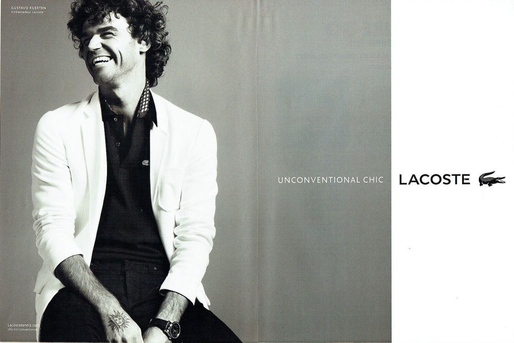 Publicité Lacoste - Campagne Unconventional Chic - Egérie - Gustavo Kuerten - BETC - 2012