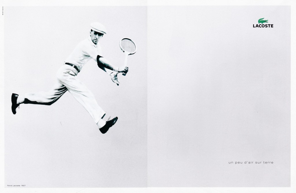 Publicité Lacoste - Un peu d'air sur terre - Suspension - René Lacoste - BETC Etoile Rouge - 2006