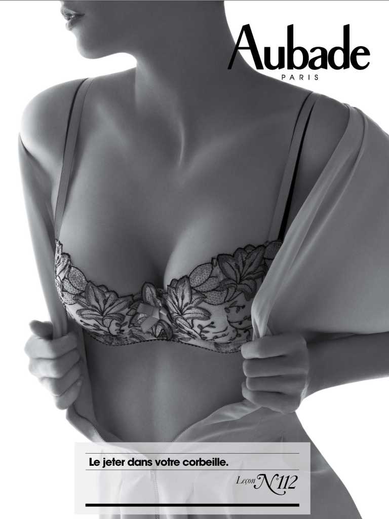 Publicité Aubade - Les leçons - Hervé Lewis - Agence Carlin - Leçon  n°112 - Le jeter dans votre corbeille