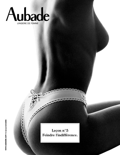 Publicité Aubade - Les leçons - Bernard Matussière - Agence Carlin - Leçon  n°5 - Feindre l'indifférence