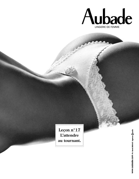 Publicité Aubade - Les leçons - Hervé Bruhat - Agence Carlin - Leçon  n°17 - L'attendre au tournant