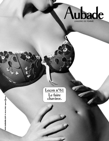 Publicité Aubade - Les leçons - Michel Perez - Agence Carlin - Leçon  n°61 - Le faire chavirer