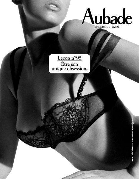 Publicité Aubade - Les leçons - Michel Perez - Agence Carlin - Leçon  n°95 - Être son unique obsession