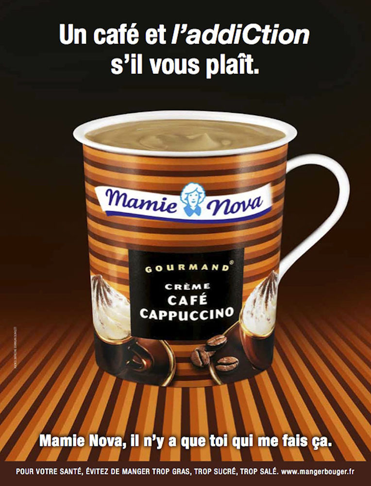 Publicité Mamie Nova - Annonces contextuelles - Café cappuccino - Un café et l'addiction s'il vous plaît - DufresneCorriganScarlett - 2013