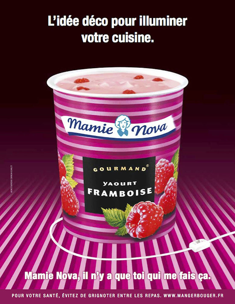 Publicité Mamie Nova - Annonces contextuelles - Framboise - L'idée déco pour illuminer votre cuisine - DufresneCorriganScarlett - 2013