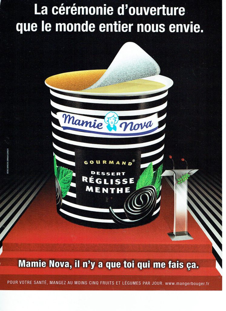 Publicité Mamie Nova - Annonces contextuelles - Réglisse Menthe - La cérémonie d'ouverture que le monde entier nous envie - DufresneCorriganScarlett - 2013