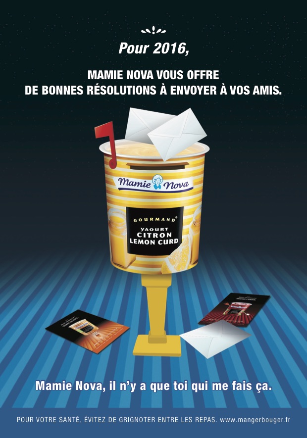 Publicité Mamie Nova - Cartes postales - Ciitron Lemond Curd - Pour 2016, Mamie Nova vous offre des bonnes résolutions à envoyer à vos amis - Service Plan - 2016