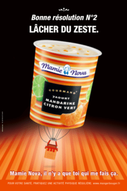 Publicité Mamie Nova - Cartes postales - Mandarine Citron vert - Bonne résolution n°2 Lâcher du zeste - Service Plan - 2016