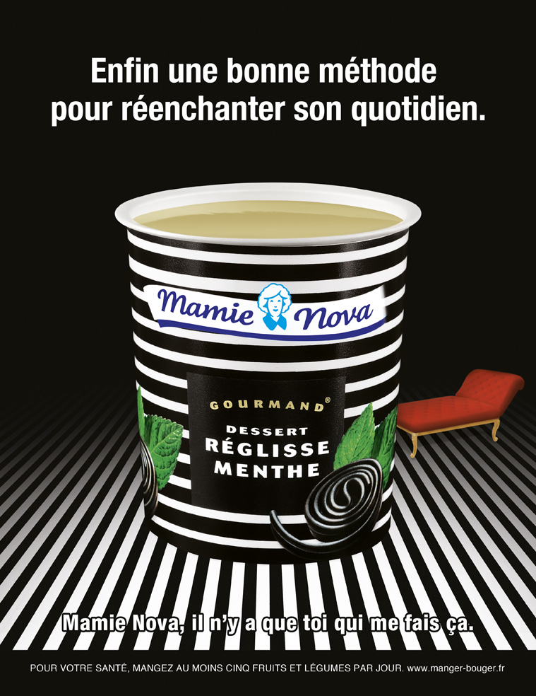 Publicité Mamie Nova - Annonces contextuelles - Réglisse Menthe -Enfin une bonne méthode pour réenchanter son quotidien - DufresneCorriganScarlett - 2013