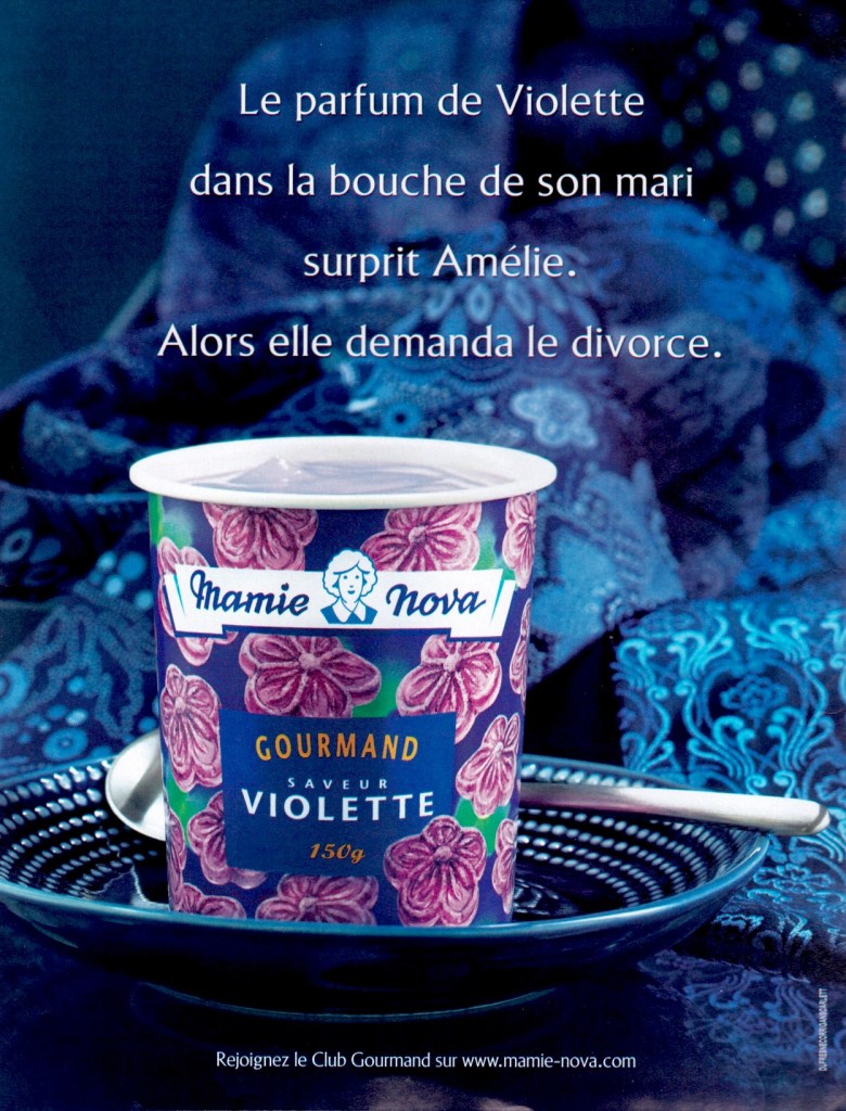 Publicité Mamie Nova - Violette - Le parfum de Violette dans la bouche de son mari surprit Amélie - DufresneCorriganScarlett - 2006