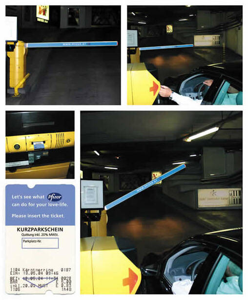 Publicité Viagra - Ambient - Parking - Barrière - FCB Vienne - 2005