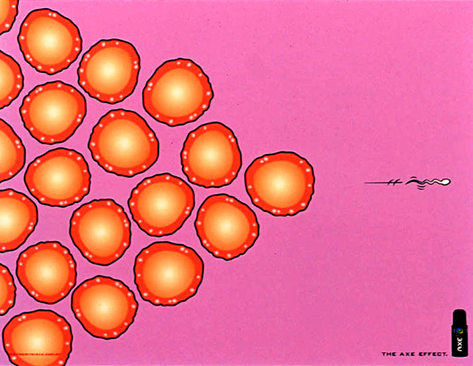Publicité Axe - The Axe Effect - Plusieurs ovules poursuivent un spermatozoïde - Lowe Lintas & Partners - Brésil - 2000