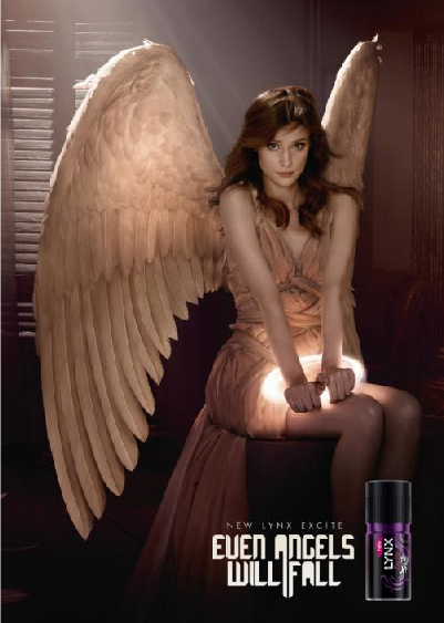 Publicité Axe - Lynx excite - Even Angels will fall - Agence BBH Londres - 2011 - Ange avec une auréole à la main 