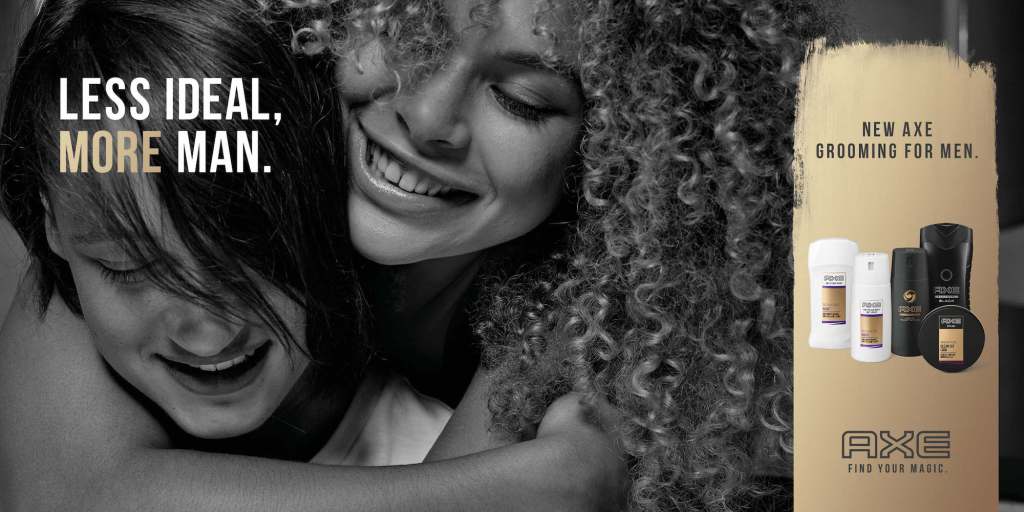 Publicité Axe - Find your magic - Axe grooming for men - Agence 72andSunny - Amsterdam - 2016 - Deux femmes s'enlaçant - Less ideal, more man