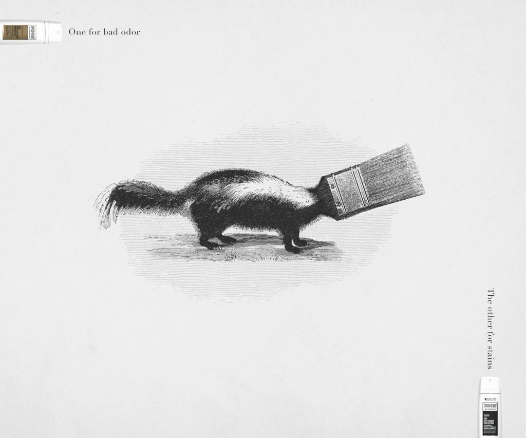 Publicité Axe - Stick contre mauvaises odeurs - Agence Bond - Chili - 2016 - Putois avec une tête de pinceau