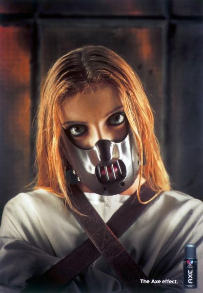 Publicité Axe - The Axe Effect - Référence Le silence des agneaux - Femme en Hannibal Lecter - Agence Lowe Bull Calvert Pace - Afrique du Sud - 2003