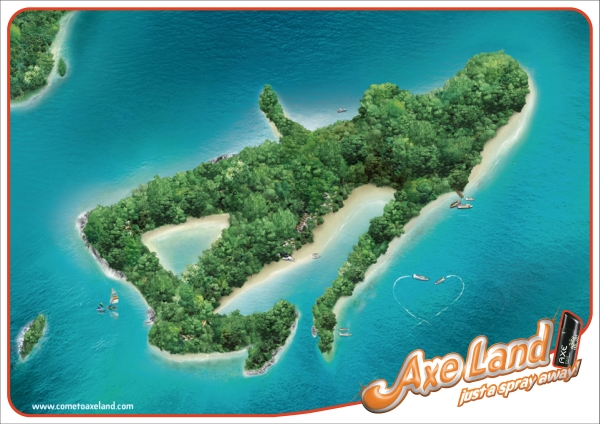 Publicité Axe - Axe Land - Agence BBH Asia Pacific - Singapour - 2005 -   île en forme de femme