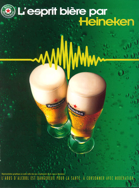 Publicité Heineken - L'esprit bière par Heineken - Agence Publicis - 1999 - 2 verres - Électro-encéphalogramme