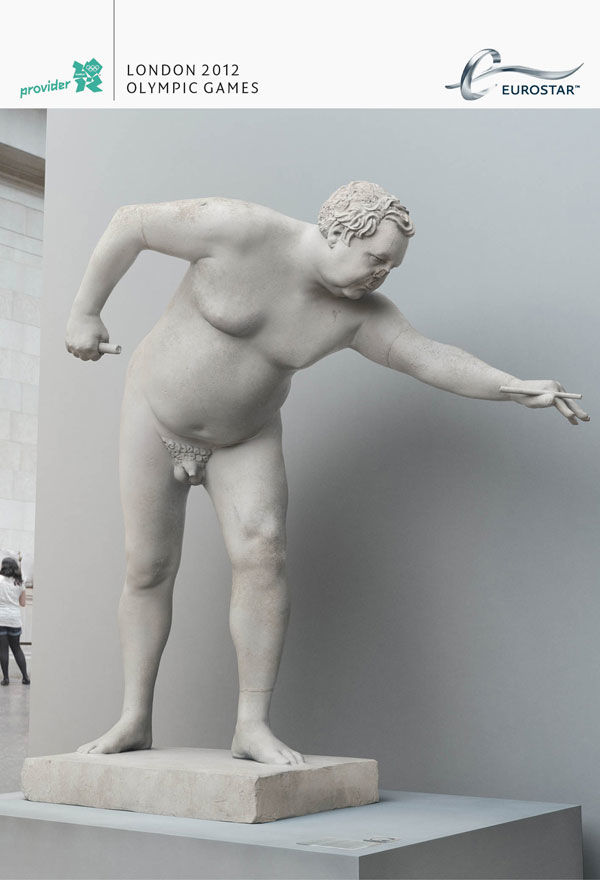 Publicité Eurostar - JO de Londres — Agence Leg - 2012 - Statue - Billard