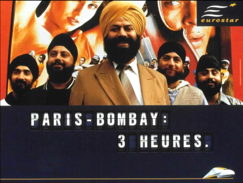 Publicité Eurostar - Agence Young&Rubicam - 2000 - Paris-Bombay 3 heures - Indies