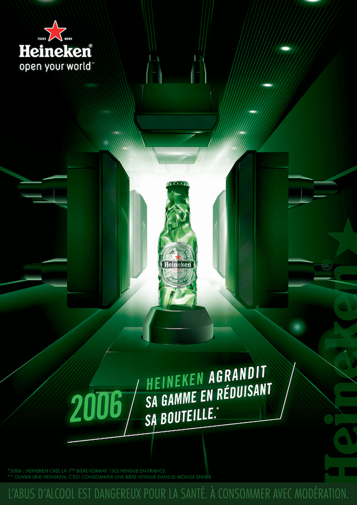 Publicité Heineken - Open your World - Dates clés - 2006 - Heineken agrandit sa gamme en réduisant sa bouteille - Agence Publicis Conseil - 2013
