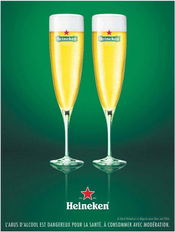 Publicité Heineken - Victoire Coupe du Monde - 2 flûtes de Champagne - 2 étoiles - Parution dans l'Equipe - juillet 2018