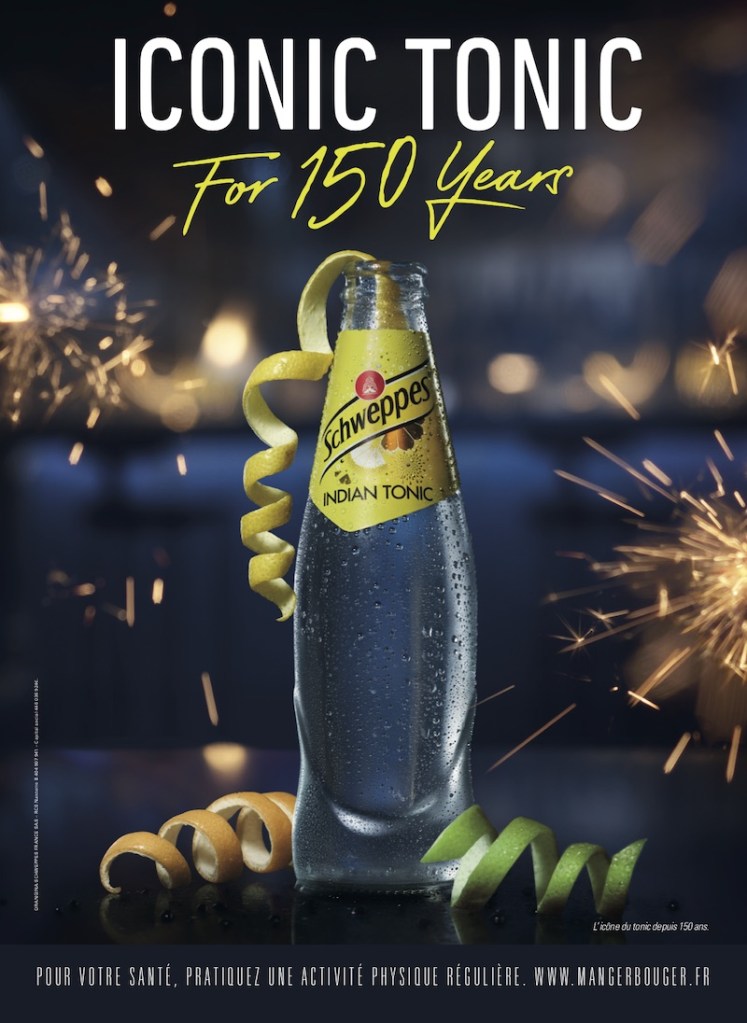 Publicité Schweppes - Iconic Tonic for 150 years - Anniversaire -Cotillons en zeste - Agence BETC - 2020