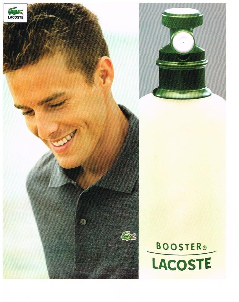 Publicité Lacoste - Parfum - Booster - Homme - Gros plan bouteille - 2000