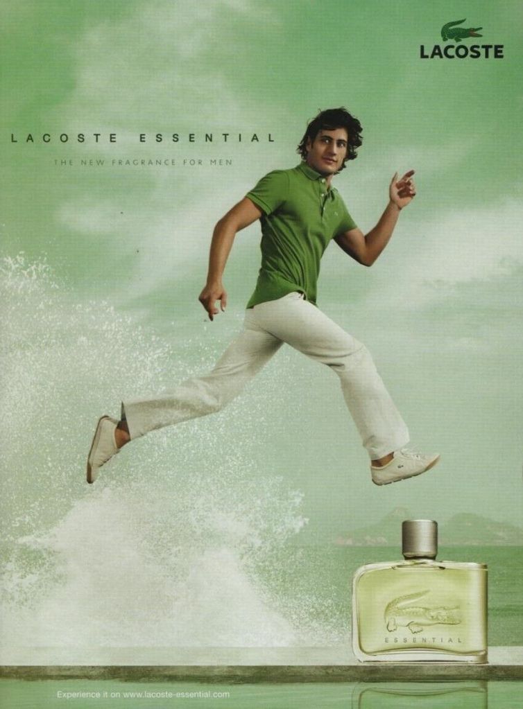 Publicité Lacoste - Parfum - Essential - Homme - Suspension - Vague - Grande Bretagne - 2006