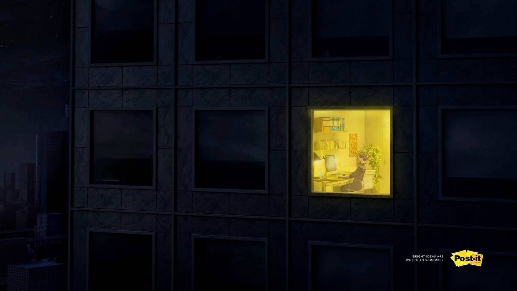 Publicité Post-It - Les idées brillantes ne s'oublient pas - Lumière - Appartement - Ogilvy - Turquie - 2018