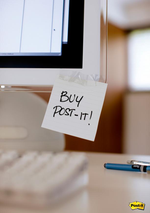 Publicité Post-it - Buy Post-it - Achète des post-it - Ordinateur - Papier scotché - Belgique - 2010