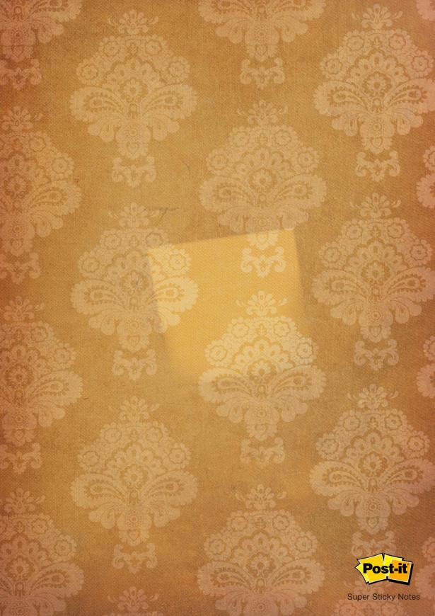 Publicité Post-It - Mur - Trace d'un post-it - Super Sticky notes - Agence Cozum Istanbul - 2008