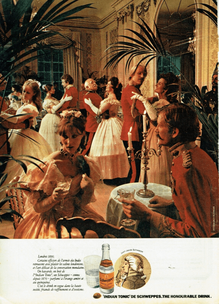Publicité Schweppes - Indian Tonic de Schweppes, The honourable drink - Londres 1890 - Bal - 1974