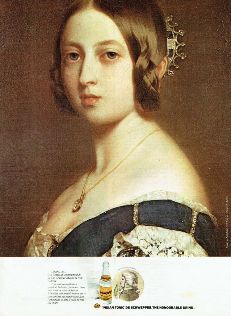Publicité Schweppes - Indian Tonic de Schweppes, The honourable drink - Londres 1837 - Reine Victoria - 1974