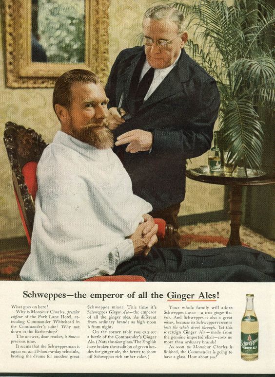 Publicité Schweppes - Commander Whitehead - Agence Ogilvy - Années 50/60 - Schweppes the emperor of all the Ginger Ales