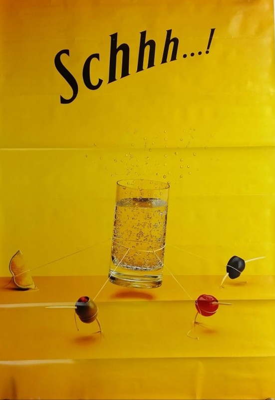 Publicité Schweppes - Schhh... - Verre Olives - DDB Needham - 1996