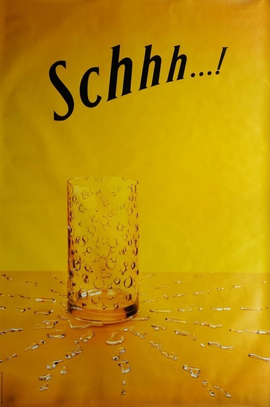 Publicité Schweppes - Schhh... -  verre troué - DDB Needham - 1996