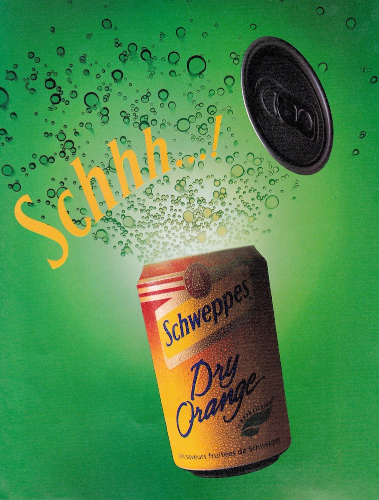 Publicité Schweppes - Schhh... - Dry Orange - bulles - DDB Needham - 1996