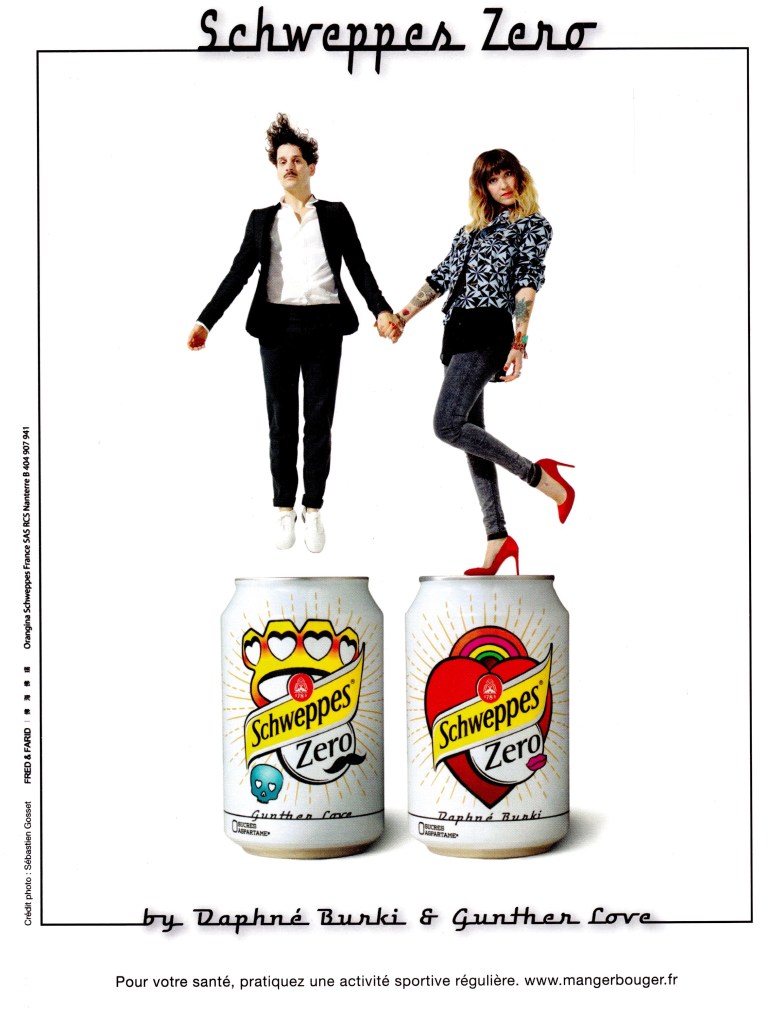 Publicité Schweppes - Schweppes Zero - Canettes - by Daphné Burki & Gunther Love - Agence Fred&Farid - 2013