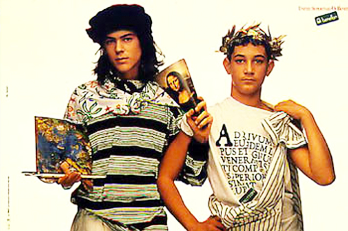 Publicité Benetton - United colors of Benetton - Leonard de Vinci et César - 1988 - Oliviero Toscani