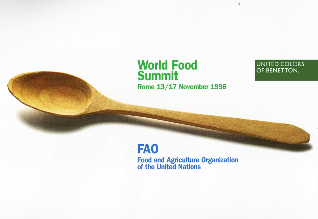 Publicité Benetton - Oliviero Toscani - La Fabrica - World Food Summit - FAO - Une cuillère en bois vide - 1996