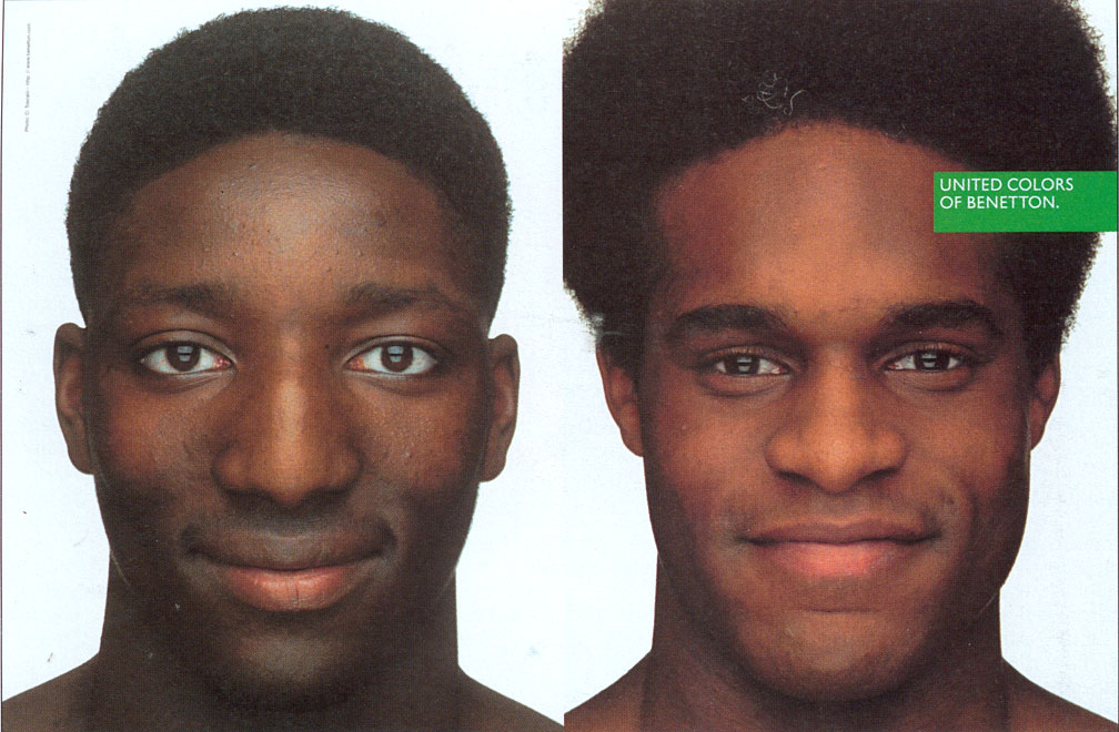 Publicité Benetton - Portraits de 2 hommes noir - La Fabrica - Oliviero Toscani - 1997