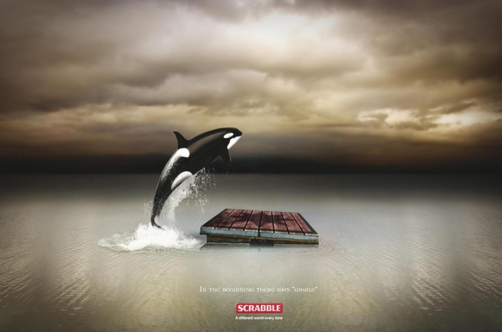 Publicité Scrabble - A different Word everytime - In the Beginning - Agence Ogilvy - Grèce - 2010 - Whale
